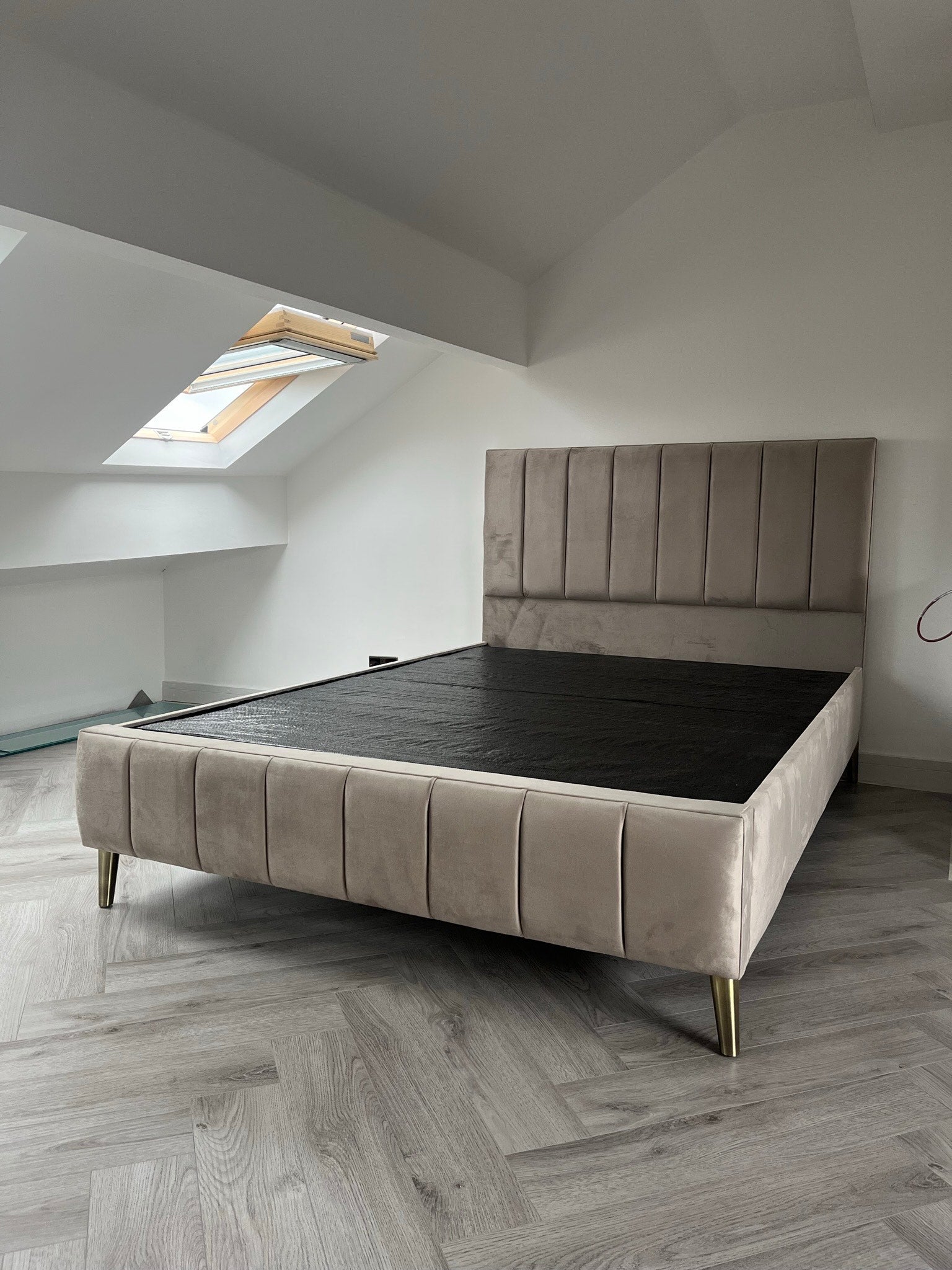 Osaka Bespoke Bed In Various Velvet Fabric Materials